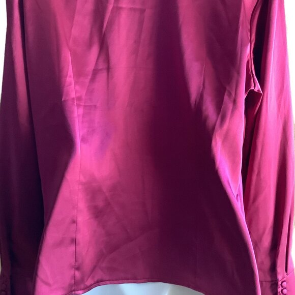Tailor by B. Moss Red Long Sleeve Blouse Size: Large - Picture 4 of 5